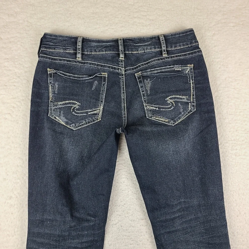Silver Jeans Womens 33x29 Blue Suki Skinny Dark Wash Denim
